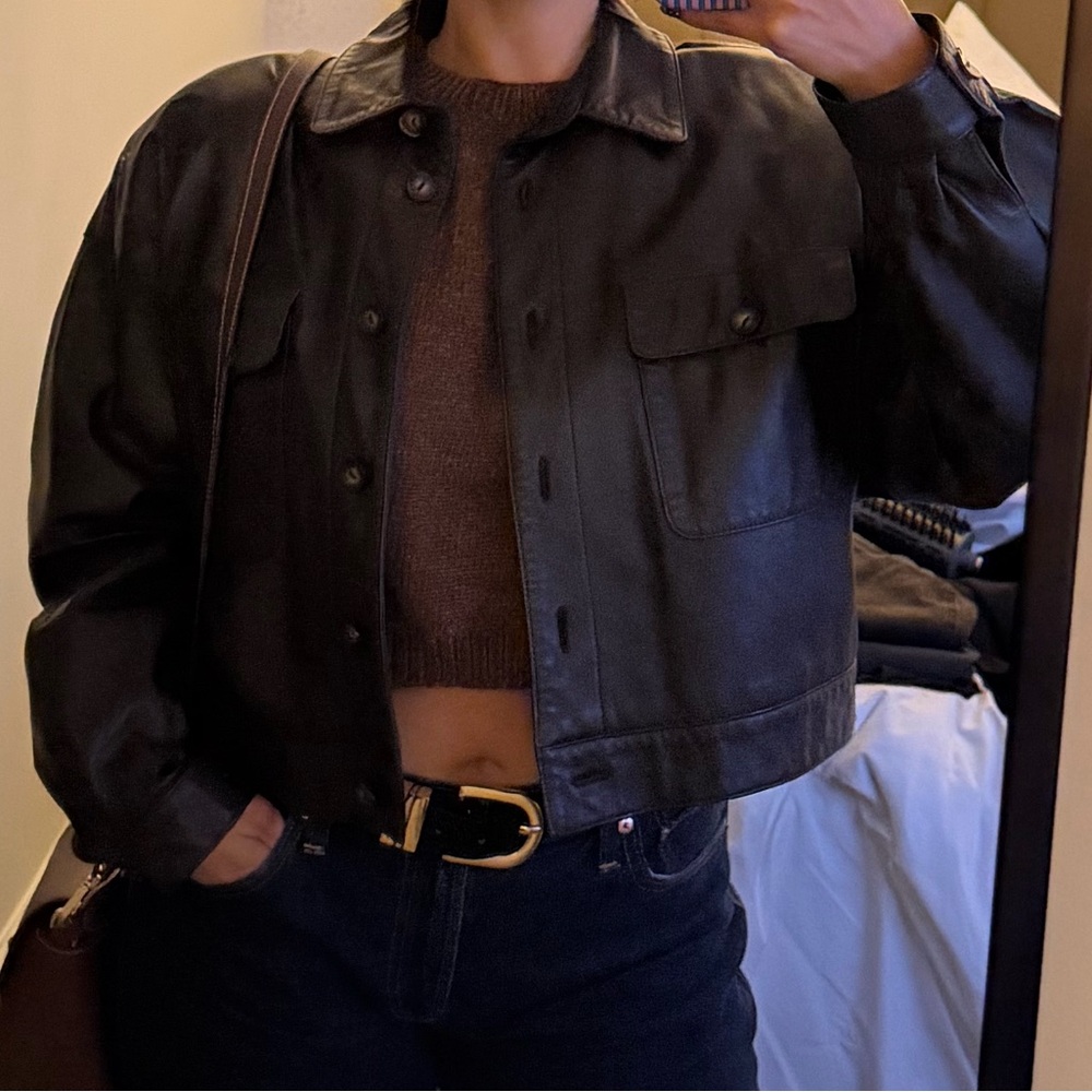 Dark Brown Vintage Leather Jacket